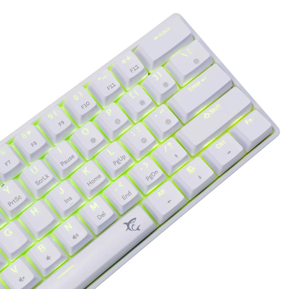 White Shark геймърска механична клавиатура Gaming Mechanical Keyboard SHINOBI 2 - YUSYA 5P Blue Switches (English US), White