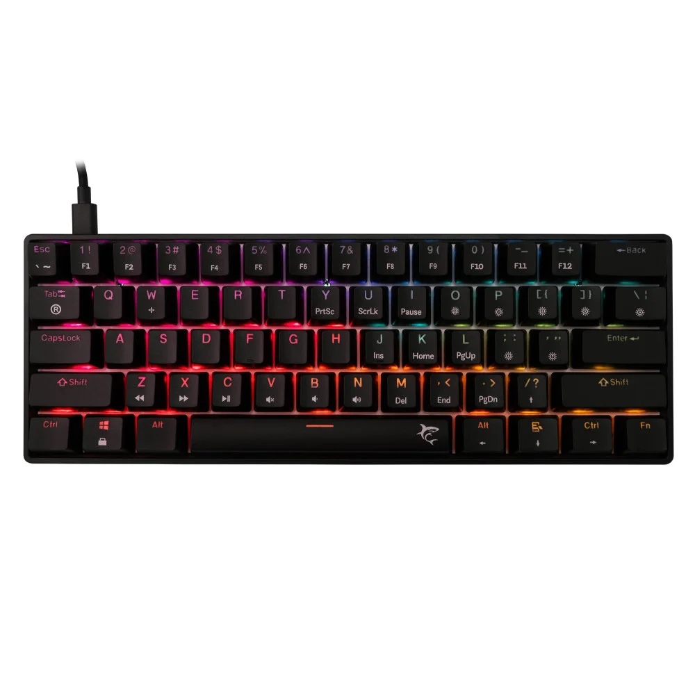 White Shark tastiera meccanica da gaming Gaming Mechanical Keyboard SHINOBI 2 - YUSYA 5P Red Switches (English US), Nero