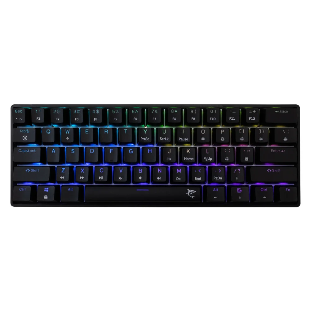White Shark Gaming-Mechanische Tastatur Gaming Mechanical Keyboard SHINOBI 2 - YUSYA 5P Blue Switches (English US), Schwarz