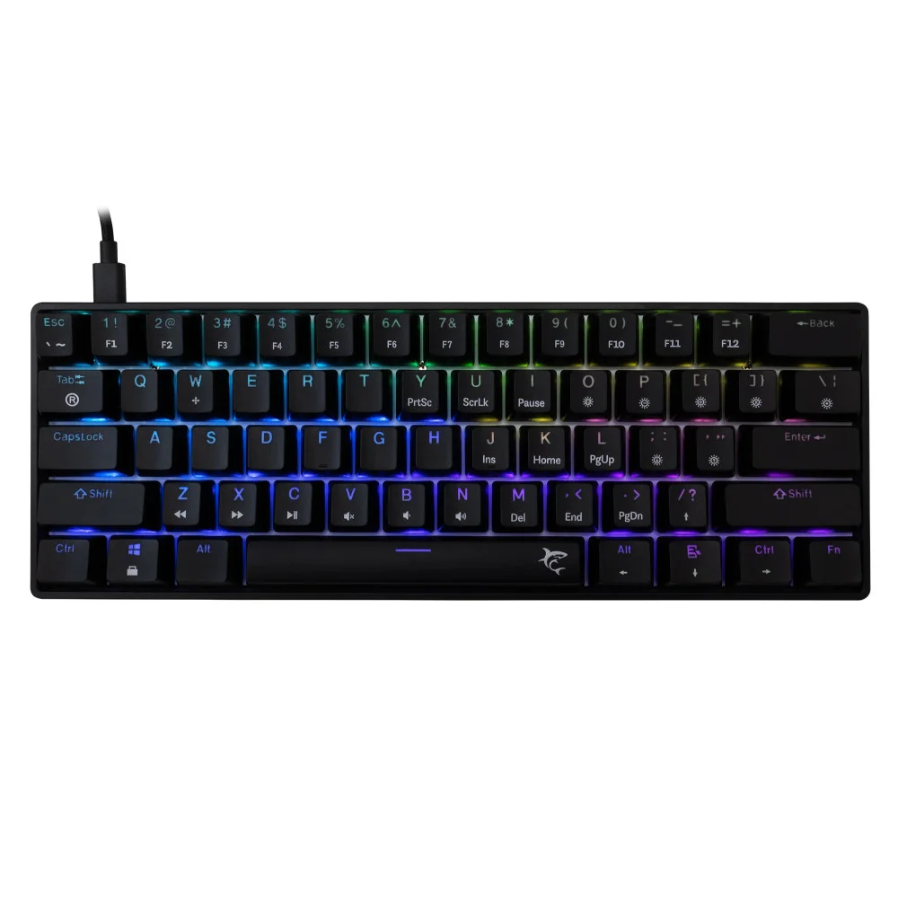 White Shark геймърска механична клавиатура Gaming Mechanical Keyboard SHINOBI 2 - YUSYA 5P Blue Switches (English US), Black