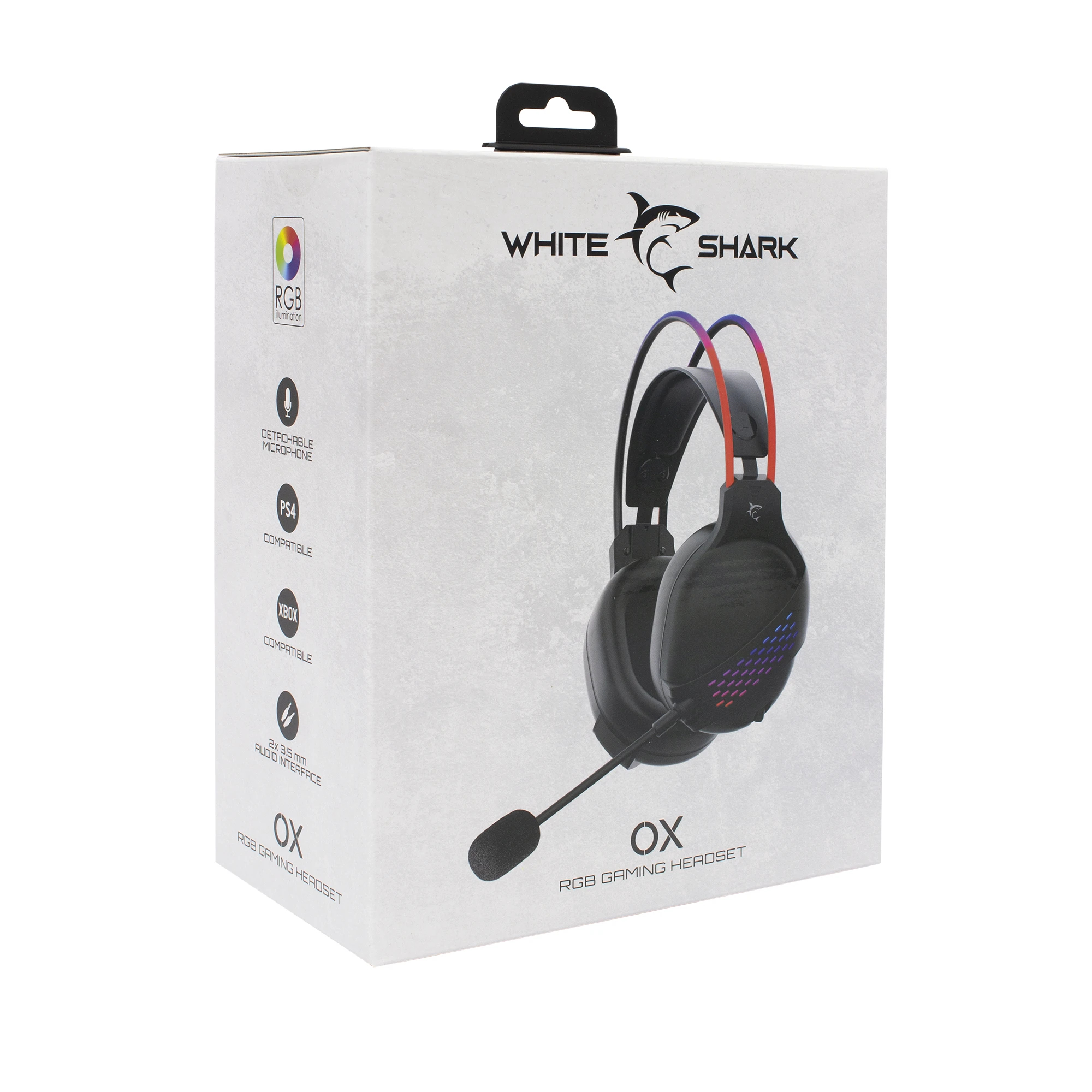 White Shark геймърски слушалки Gaming Headphones OX - 50mm, PS5, PS4, PC, Black