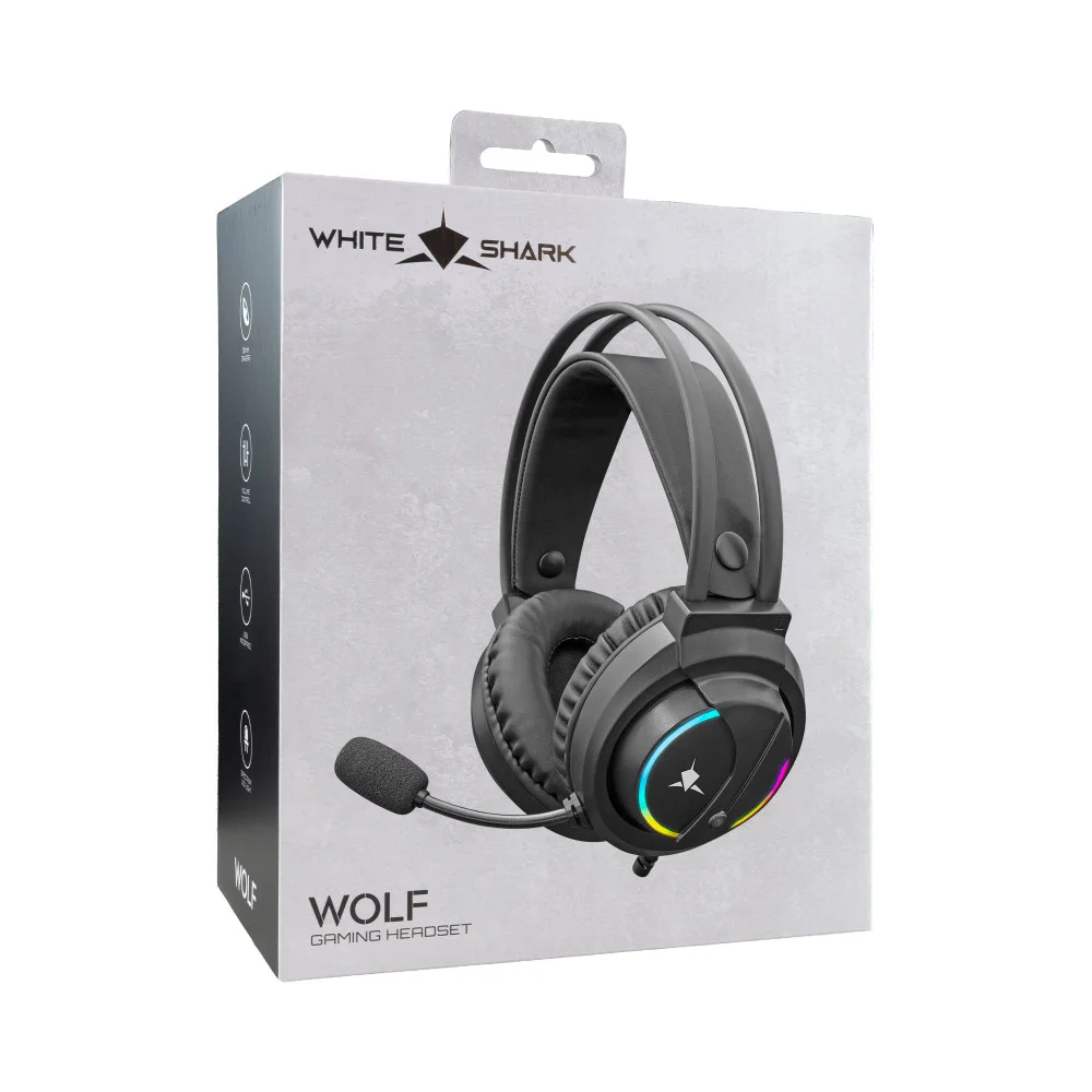 White Shark Gaming-Wireless-Headphones Gaming Headphones WOLF - 50mm, PS4, Schwarz