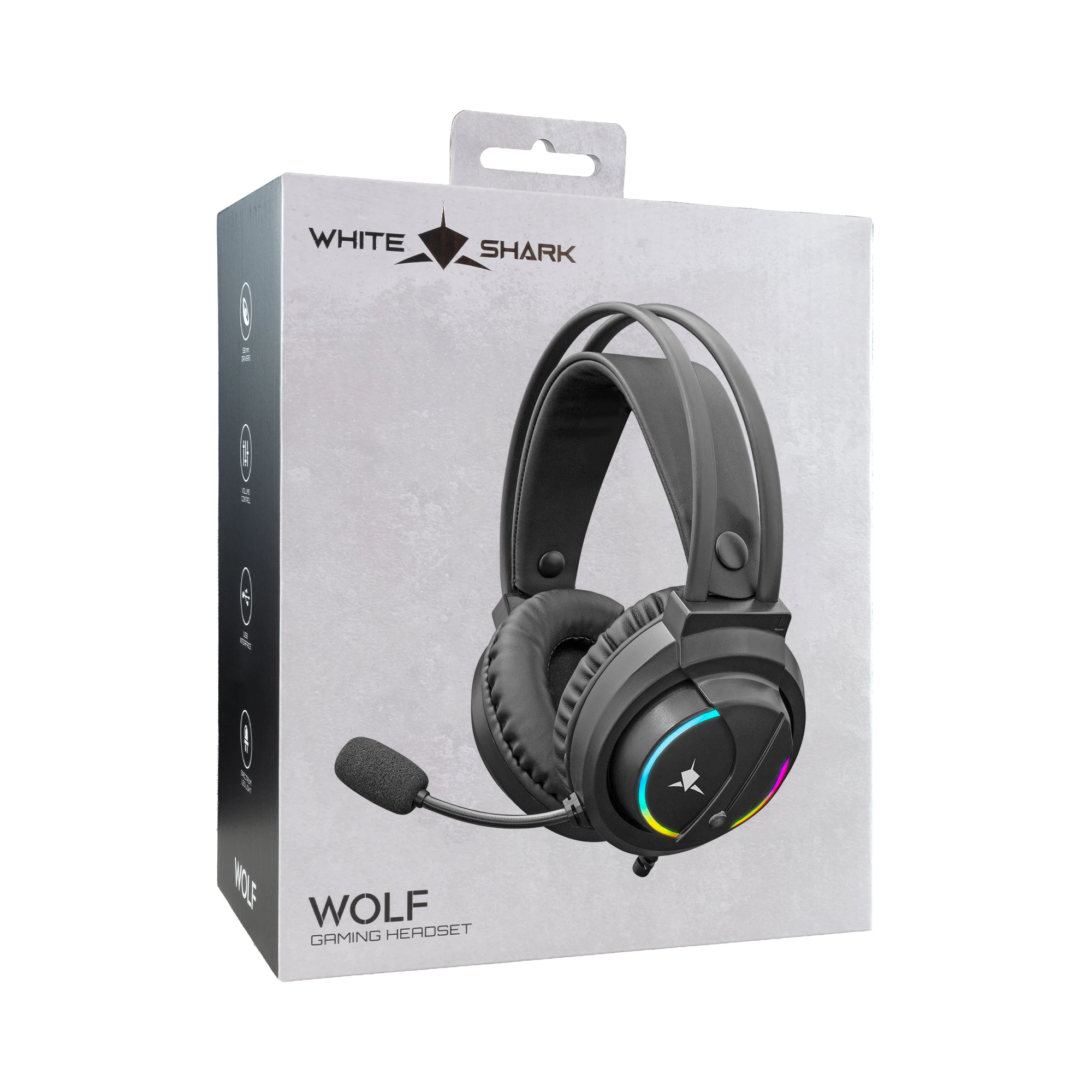 White Shark Gaming-Wireless-Headphones Gaming Headphones WOLF - 50mm, PS4, Schwarz