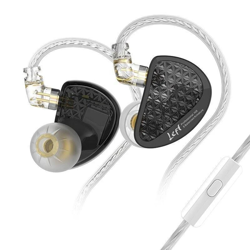KZ професионални слушалки Hi-Fi In-Ear-Monitors - AS16 PRO - Mic, Black