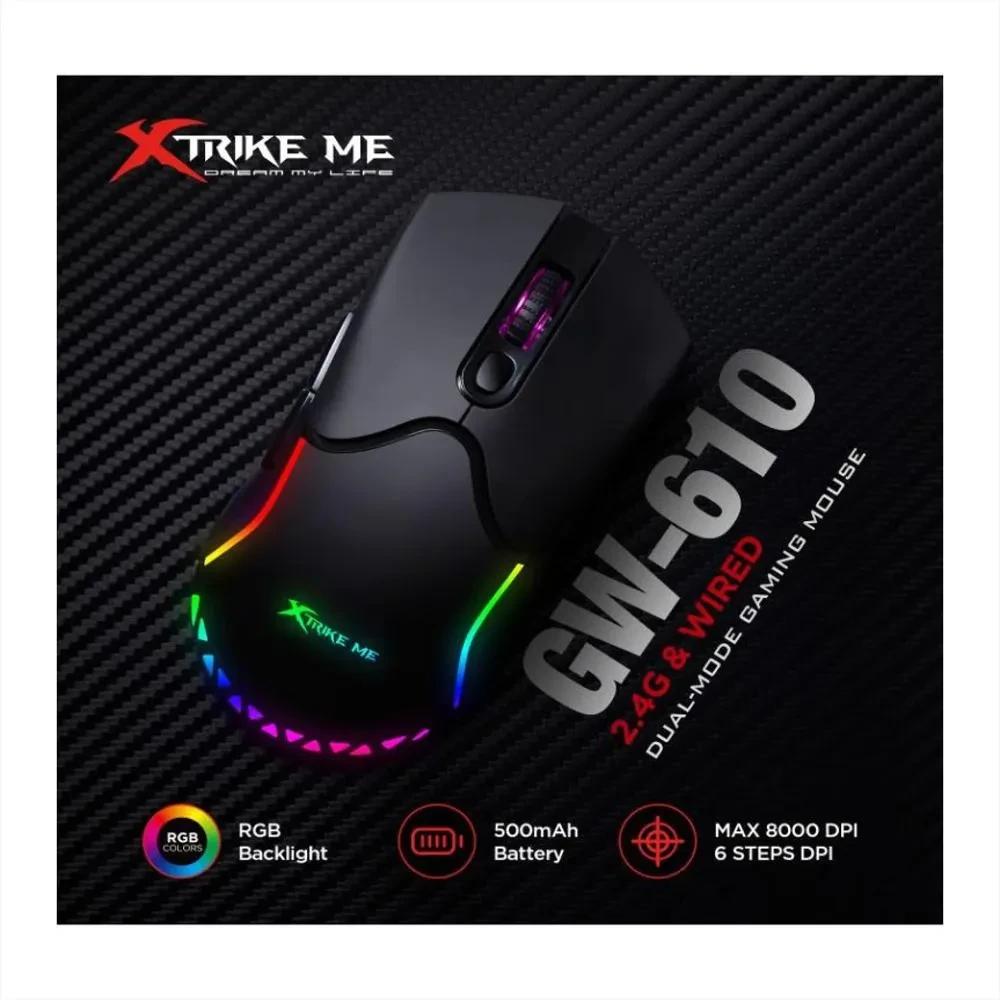 Xtrike ME безжична геймърска мишка Gaming Mouse Wireless GW-610