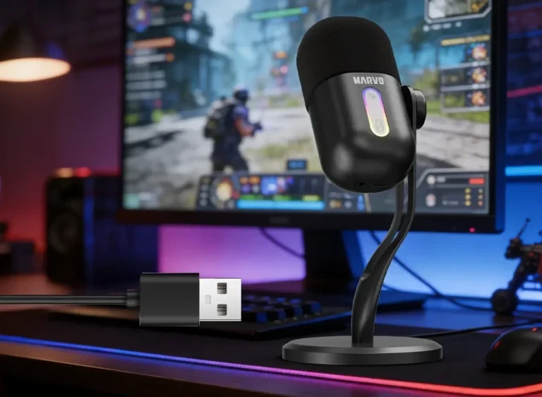 Marvo Геймърски микрофон Gaming USB Microphone - Blast 50 MIC-08 Black - USB, RGB