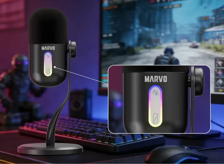 Marvo Геймърски микрофон Gaming USB Microphone - Blast 50 MIC-08 Black - USB, RGB