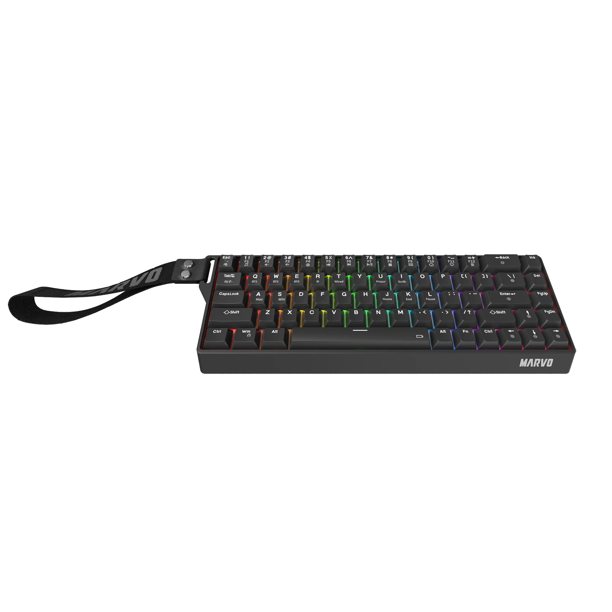 Marvo безжична механична геймърска клавиатура Wireless Gaming Mechanical keyboard Saber 65W KG965W - 1K, Banana Crystal [Linear], (English US)