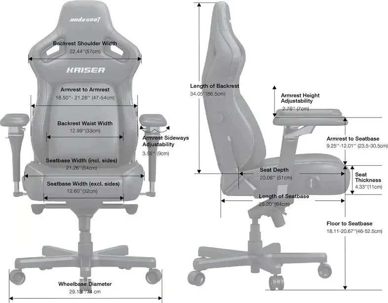 Anda Seat геймърски стол Gaming Chair Kaiser 4 V2 - Fabric Dark Grey
