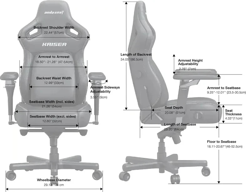 Anda Seat геймърски стол Gaming Chair Kaiser 4 V2 - Fabric Dark Grey
