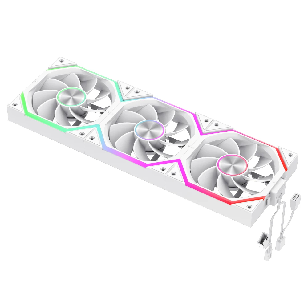 Gamemax Комплект вентилатори Fan Pack 3-in-1 3x120mm - FN12A-N2 WL-RW - Reverse, Daisy-Chain, A-RGB, White