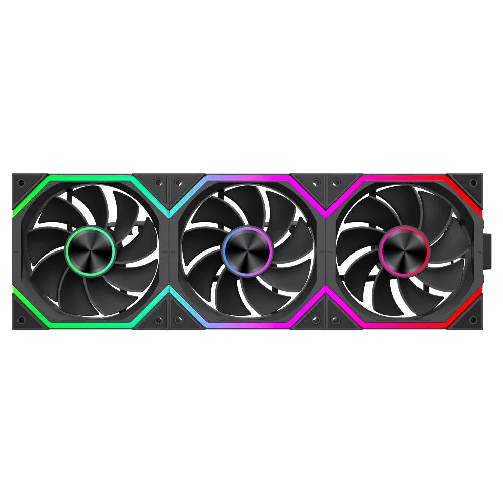 Комплект вентилатори Gamemax FN12A-N2 WL-R - Reverse, Daisy-Chain, A-RGB Fan Pack 3-in-1 3x120mm