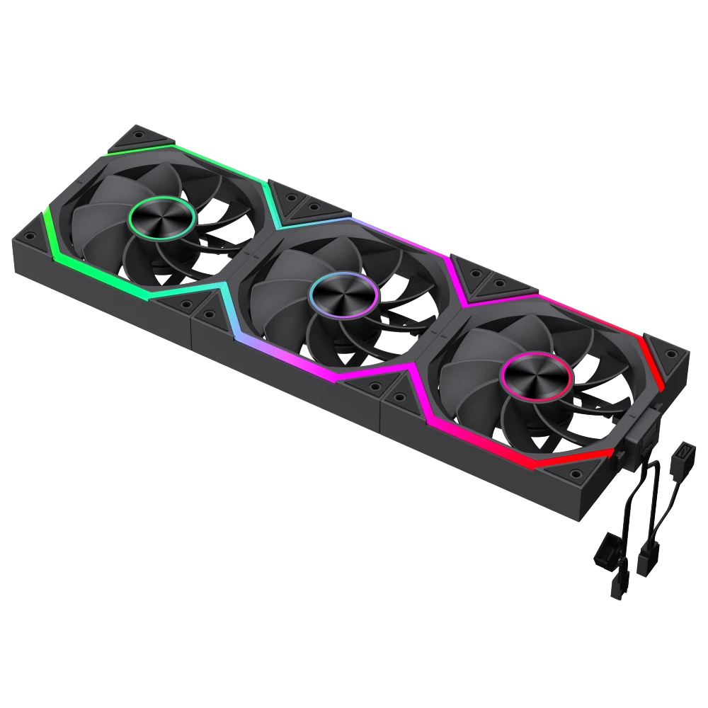 Комплект вентилатори Gamemax FN12A-N2 WL-R - Reverse, Daisy-Chain, A-RGB Fan Pack 3-in-1 3x120mm