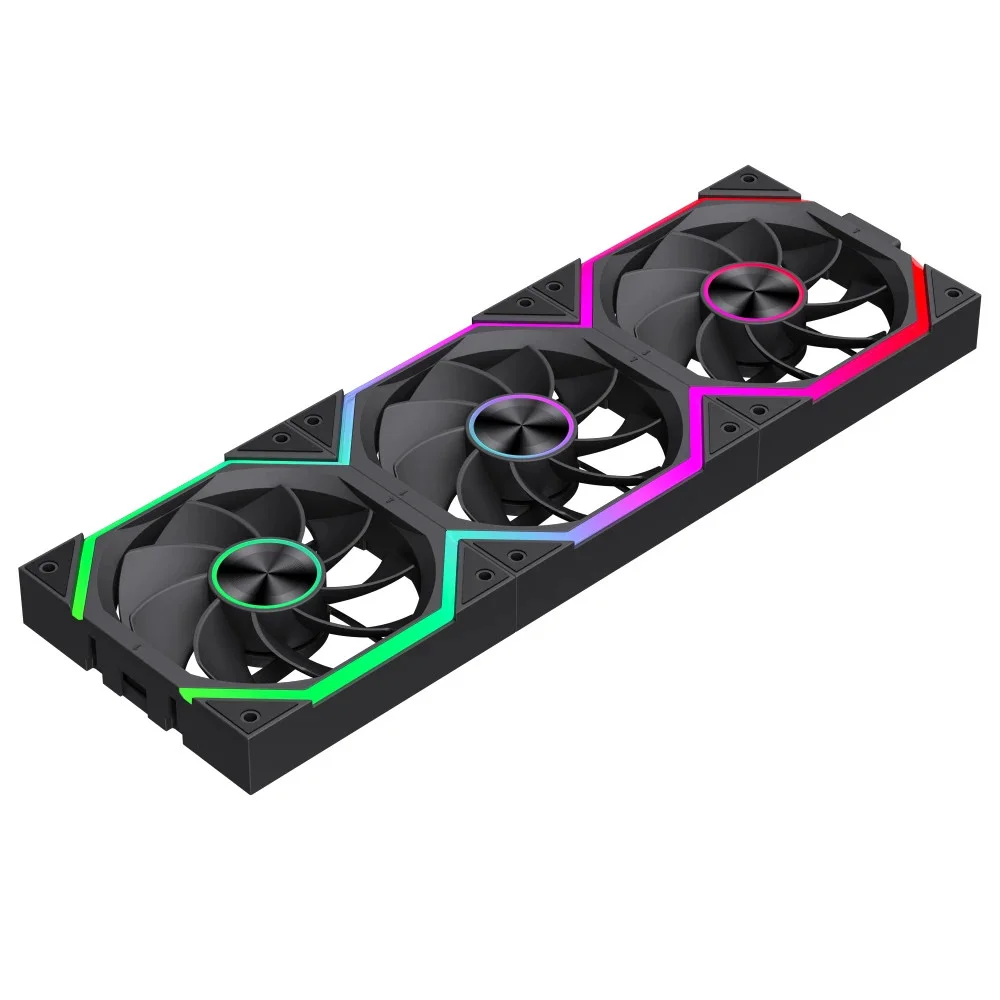 Комплект вентилатори Gamemax FN12A-N2 WL-R - Reverse, Daisy-Chain, A-RGB Fan Pack 3-in-1 3x120mm