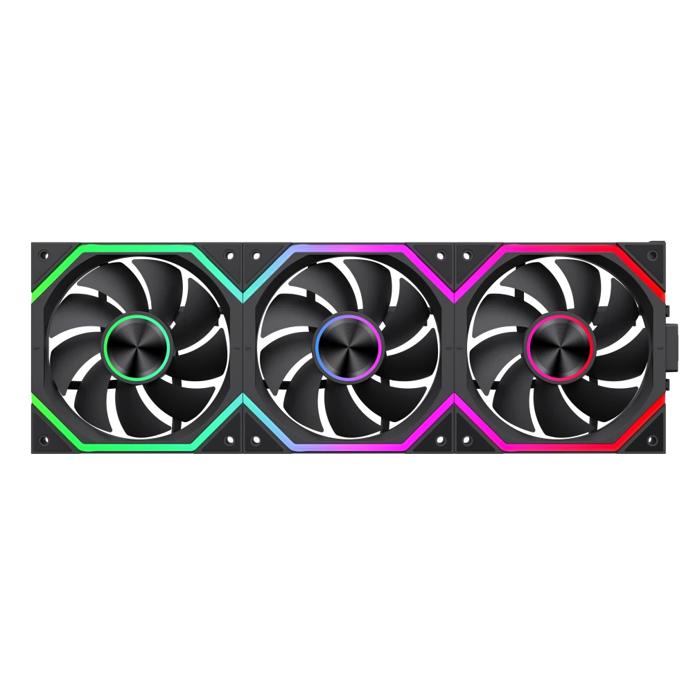 Комплект вентилатори Gamemax FN12A-N2 WL - Daisy-Chain, A-RGB Fan Pack 3-in-1 3x120mm