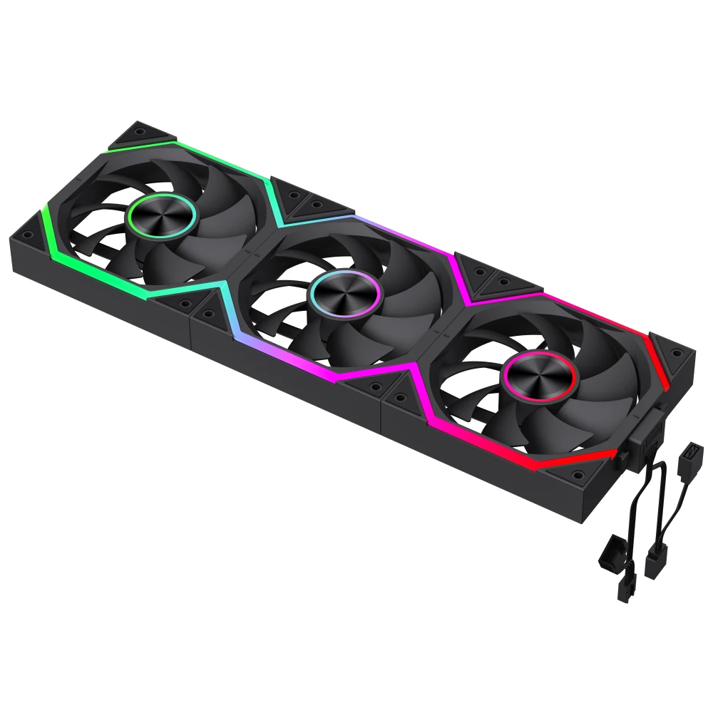 Комплект вентилатори Gamemax FN12A-N2 WL - Daisy-Chain, A-RGB Fan Pack 3-in-1 3x120mm
