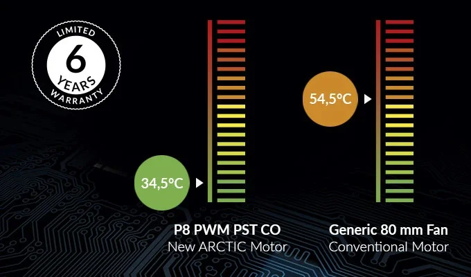 Вентилатор Arctic Fan 80mm P8 PWM PST Black - ACFAN00151A