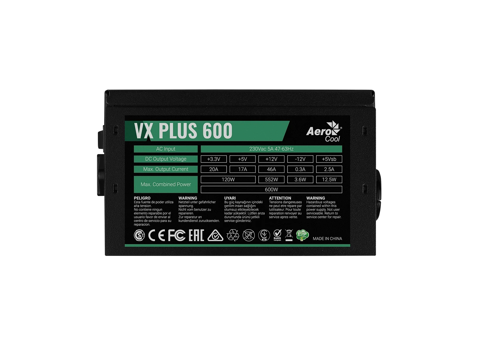 AeroCool захранване PSU VX PLUS STEALTH 600W - ACPN-VS60AEY.12