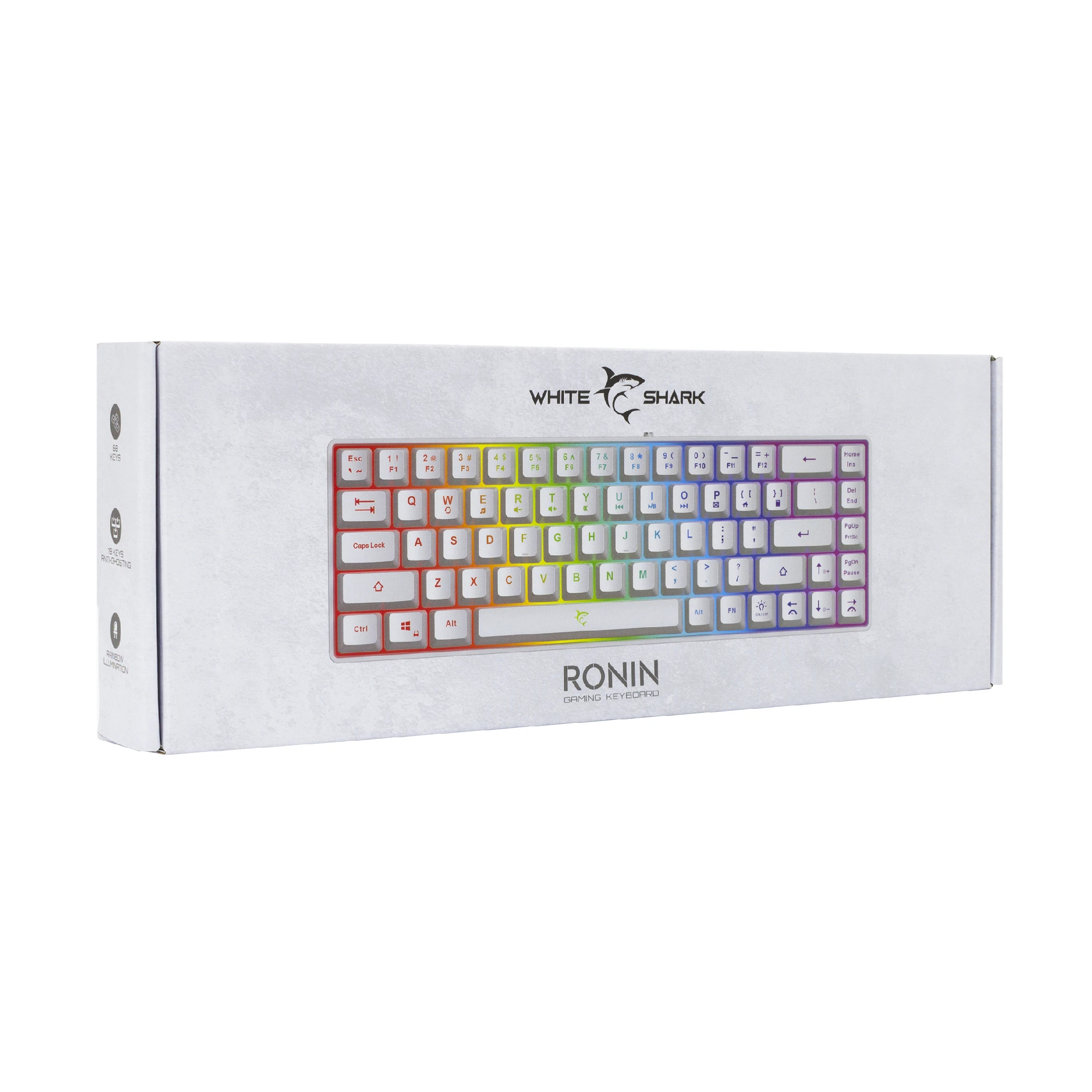 White Shark ігрова клавіатура Gaming Keyboard RONIN - Membrane Switches (English US), White