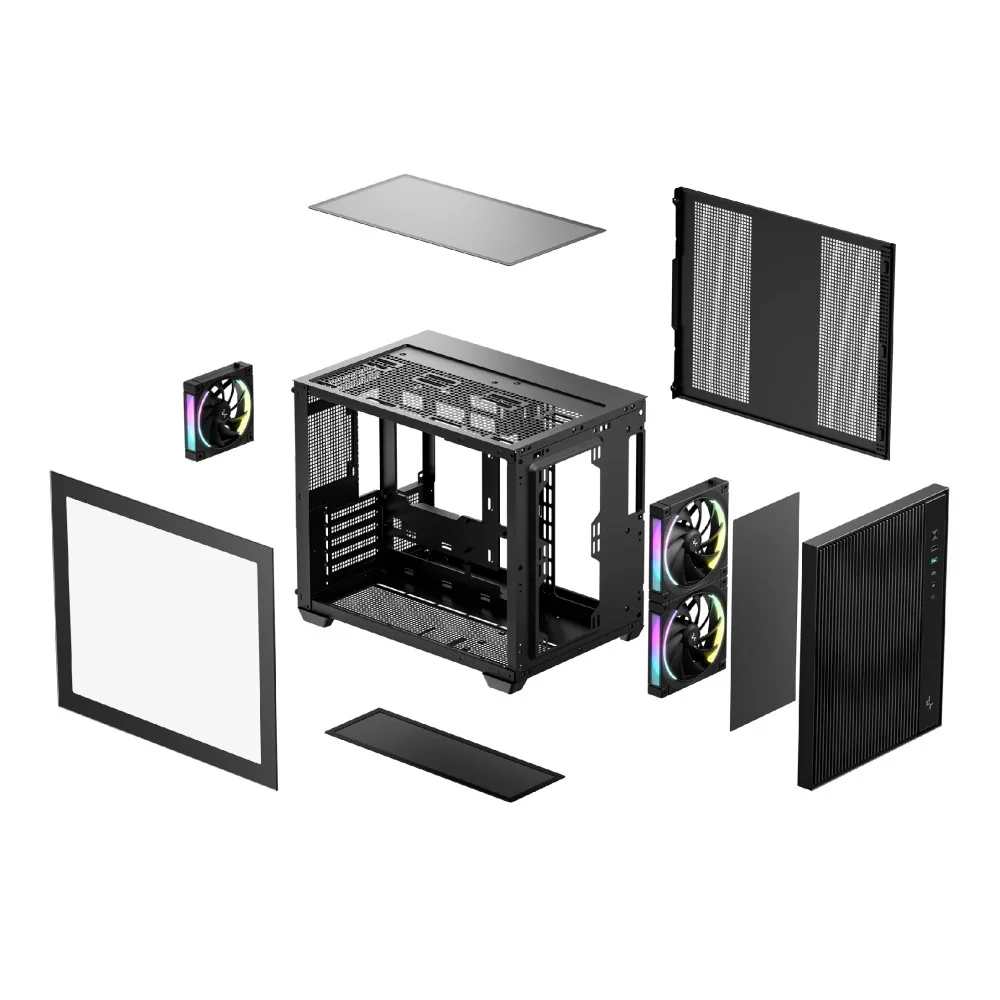 Кутия DeepCool CG330 MESH 3F mATX Mini Tower Темперирано стъкло - R-CG330MESH-BKANM3-G
