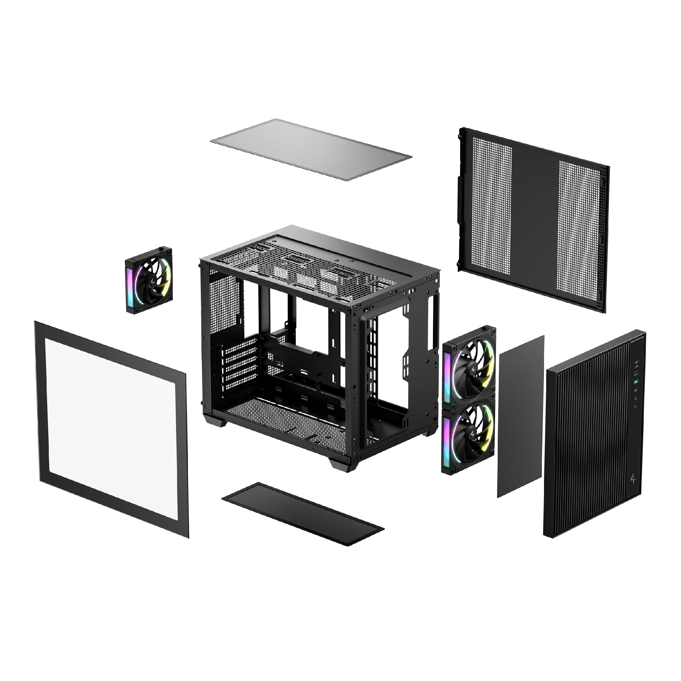 Кутия DeepCool CG330 MESH 3F mATX Mini Tower Темперирано стъкло - R-CG330MESH-BKANM3-G