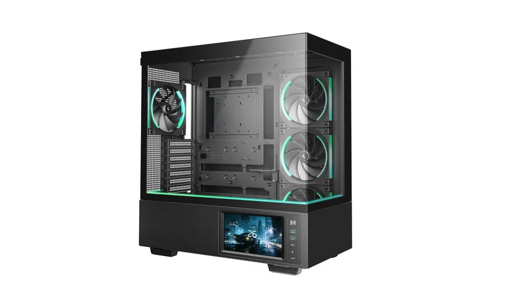 Кутия DeepCool CH690 LCD ATX Middle Tower Темперирано стъкло - R-CH690LCD-BKNNA0D-G