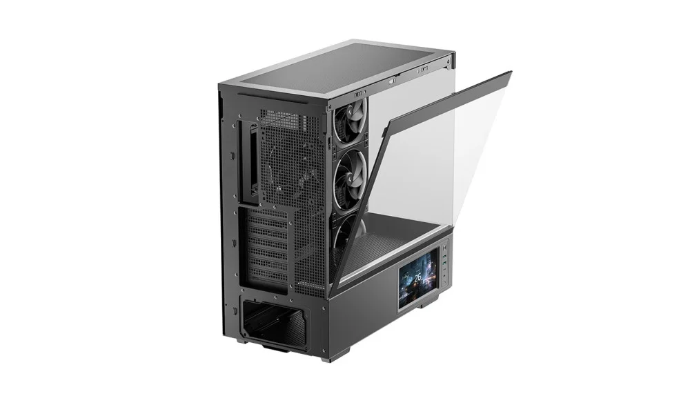 Кутия DeepCool CH690 LCD ATX Middle Tower Темперирано стъкло - R-CH690LCD-BKNNA0D-G