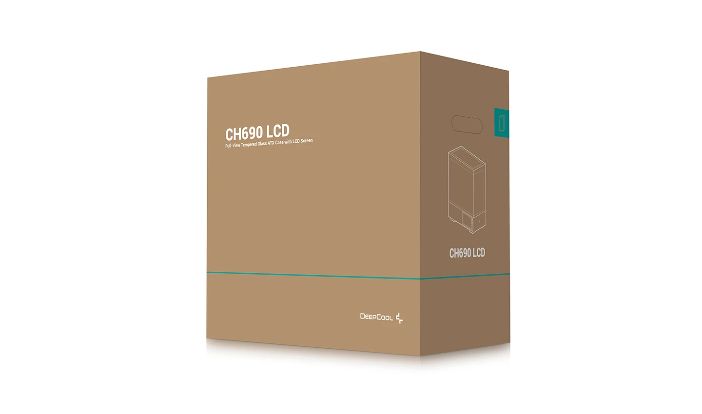 Кутия DeepCool CH690 LCD ATX Middle Tower Темперирано стъкло - R-CH690LCD-BKNNA0D-G