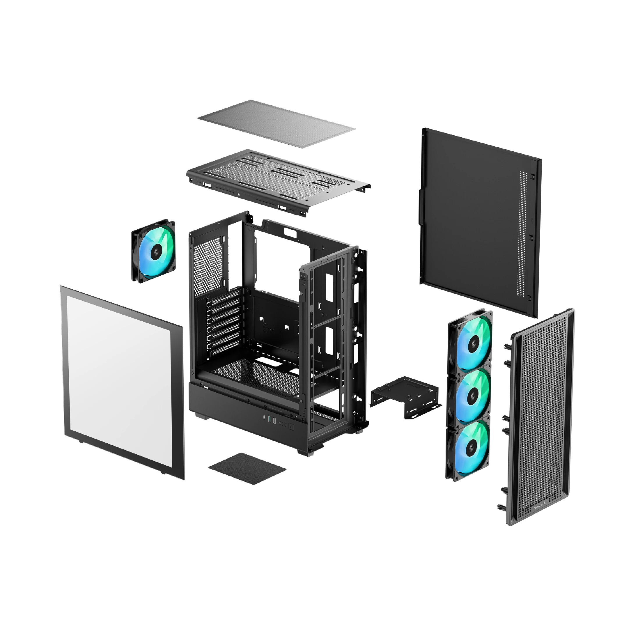 Кутия DeepCool CC550 4F ATX Middle Tower Темперирано стъкло - R-CC550BKANA4-G