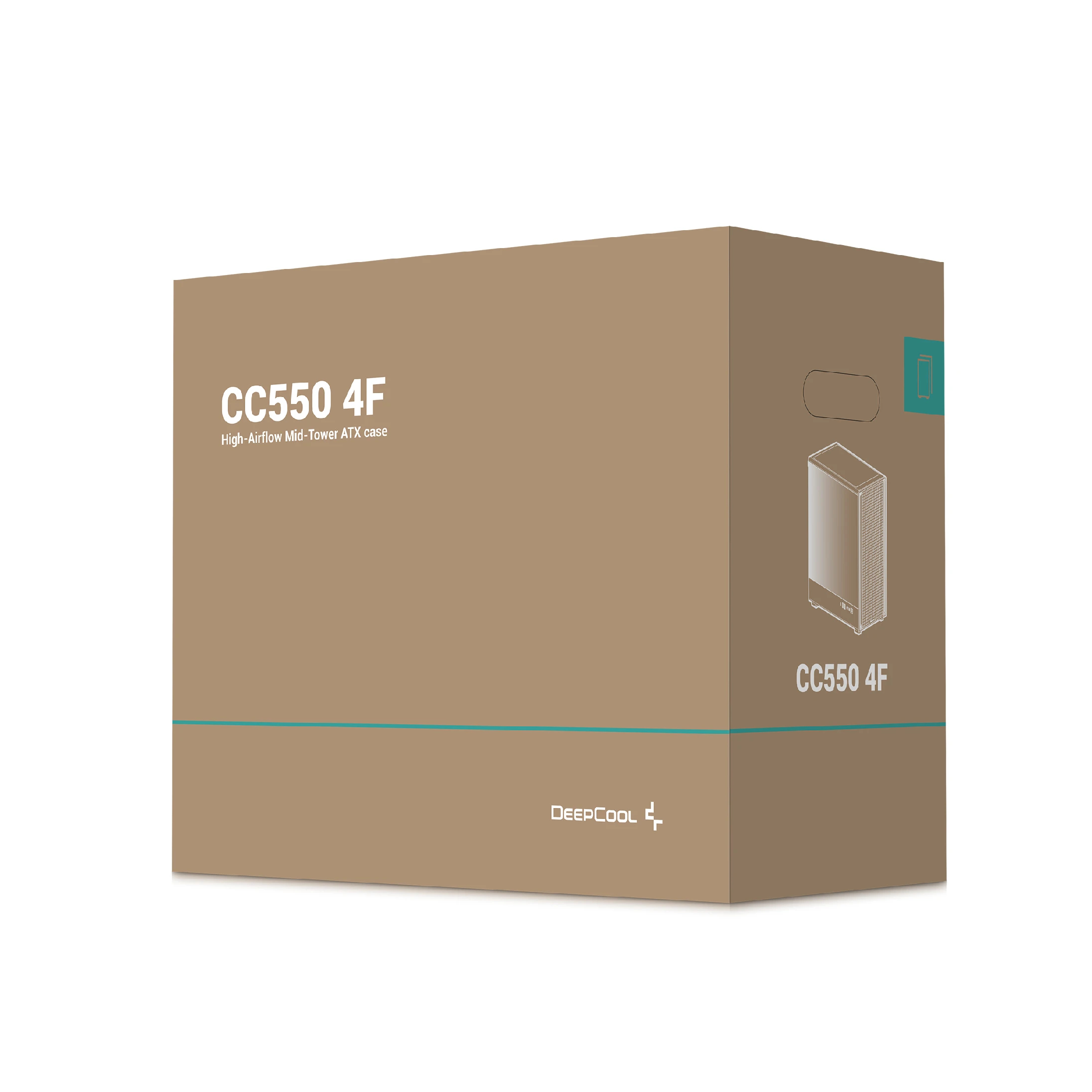 Кутия DeepCool CC550 4F ATX Middle Tower Темперирано стъкло - R-CC550BKANA4-G