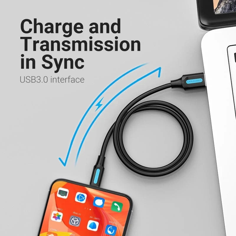 Vention Кабел USB3.0 A M / USB-C M 0.25m - COZBC