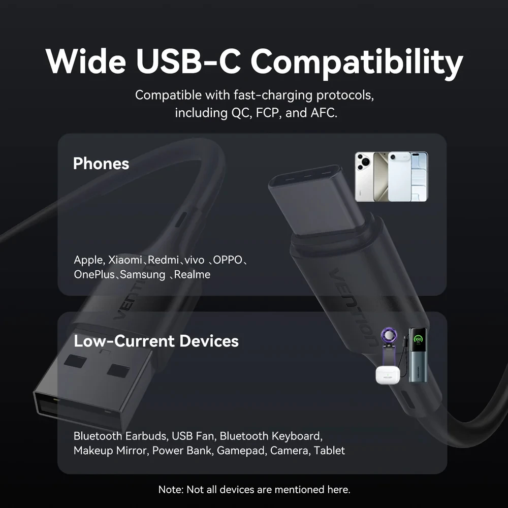 Vention Кабель USB 2.0 AM / USB-C M 0.25m - TRQBAC