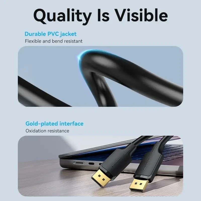 Vention Кабел Cable - Display Port v1.2 DP M / M Black 4K 2.0M - HAKBH
