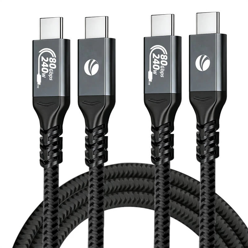 VCom кабел Cable Thunderbolt 5 / USB4 - USB-C 80Gbps PD240W 0.6m Black - CU584M-0.6m