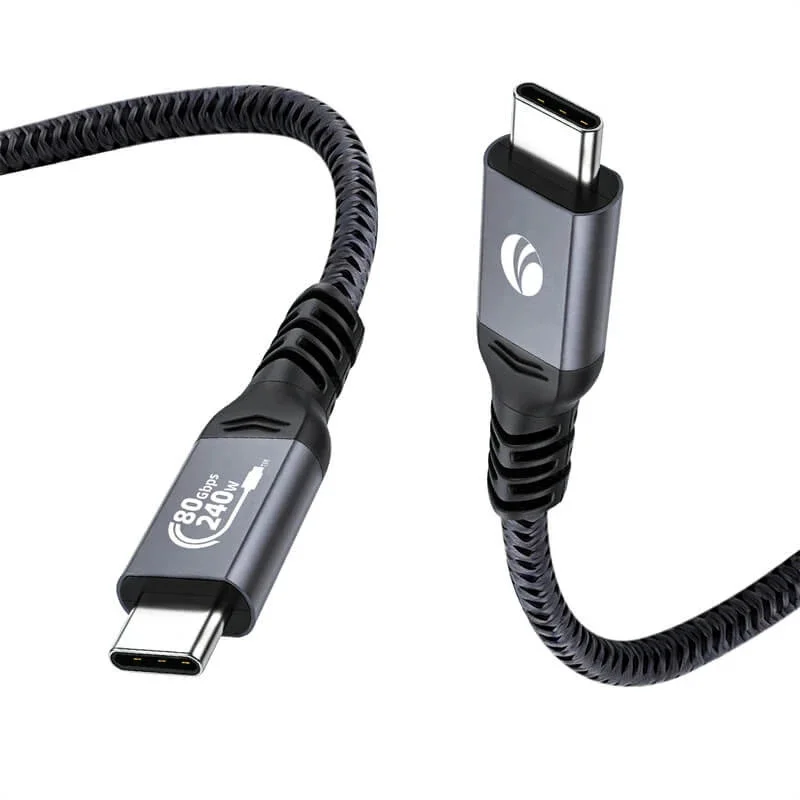 VCom кабел Cable Thunderbolt 5 / USB4 - USB-C 80Gbps PD240W 0.3m Black - CU584M-0.3m