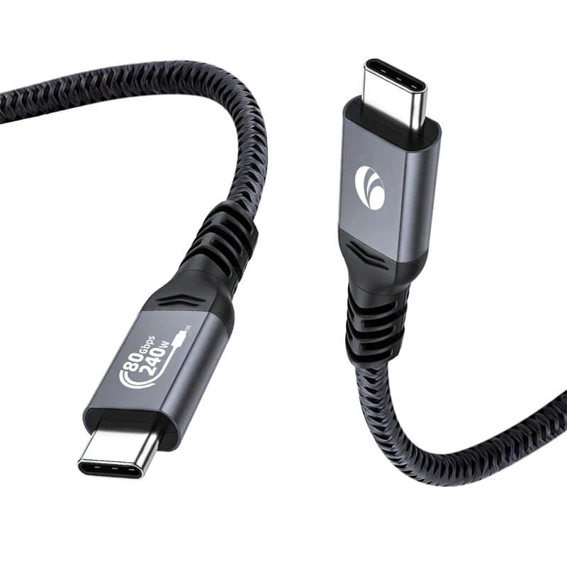 VCom кабел Cable Thunderbolt 5 / USB4 - USB-C 80Gbps PD240W 0.3m Black - CU584M-0.3m