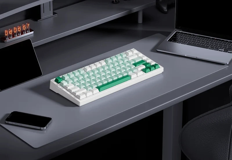 MCHOSE геймърска механична клавиатура Wireless Gaming Mechanical Keyboard G75 Pro - Tofu Switch v2 [Linear] (English US), Blue Cabbage