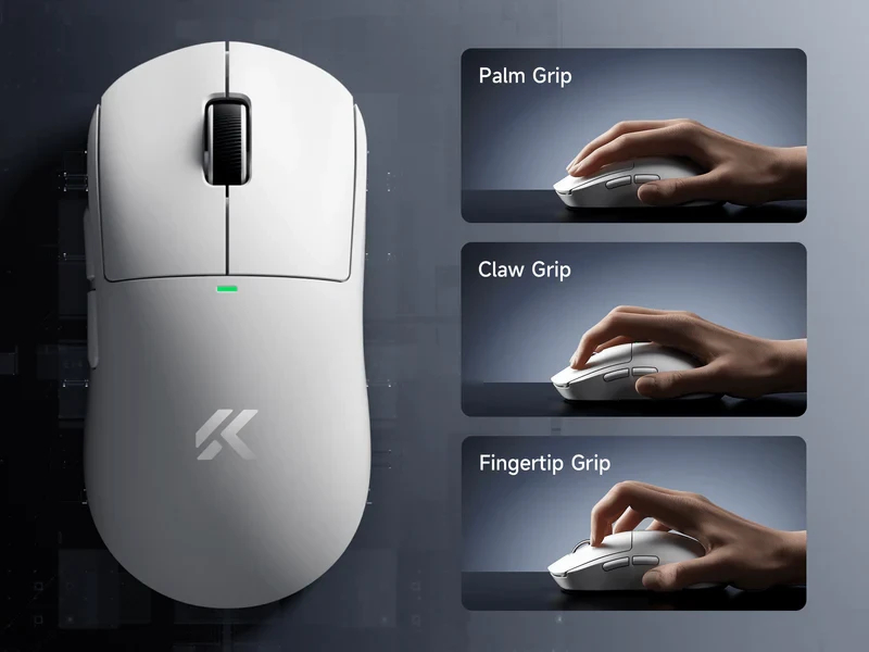 MCHOSE professional gaming mouse A5 V3 Black - Ultralight 8K Wireless Mouse, Omron Mechanical Switches
