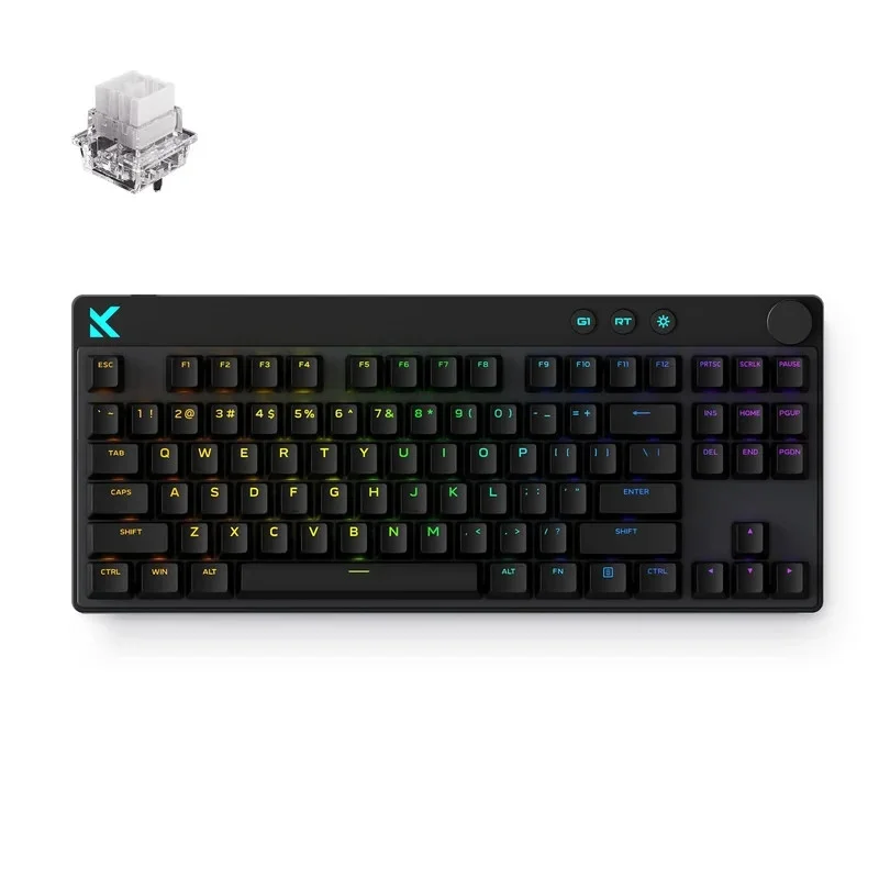 MCHOSE геймърска механична клавиатура Gaming Mechanical Keyboard Mix 87 Ultra Esports - 8K, Mount Tai Magnetic Switch GT [Tactile] (English US), Black