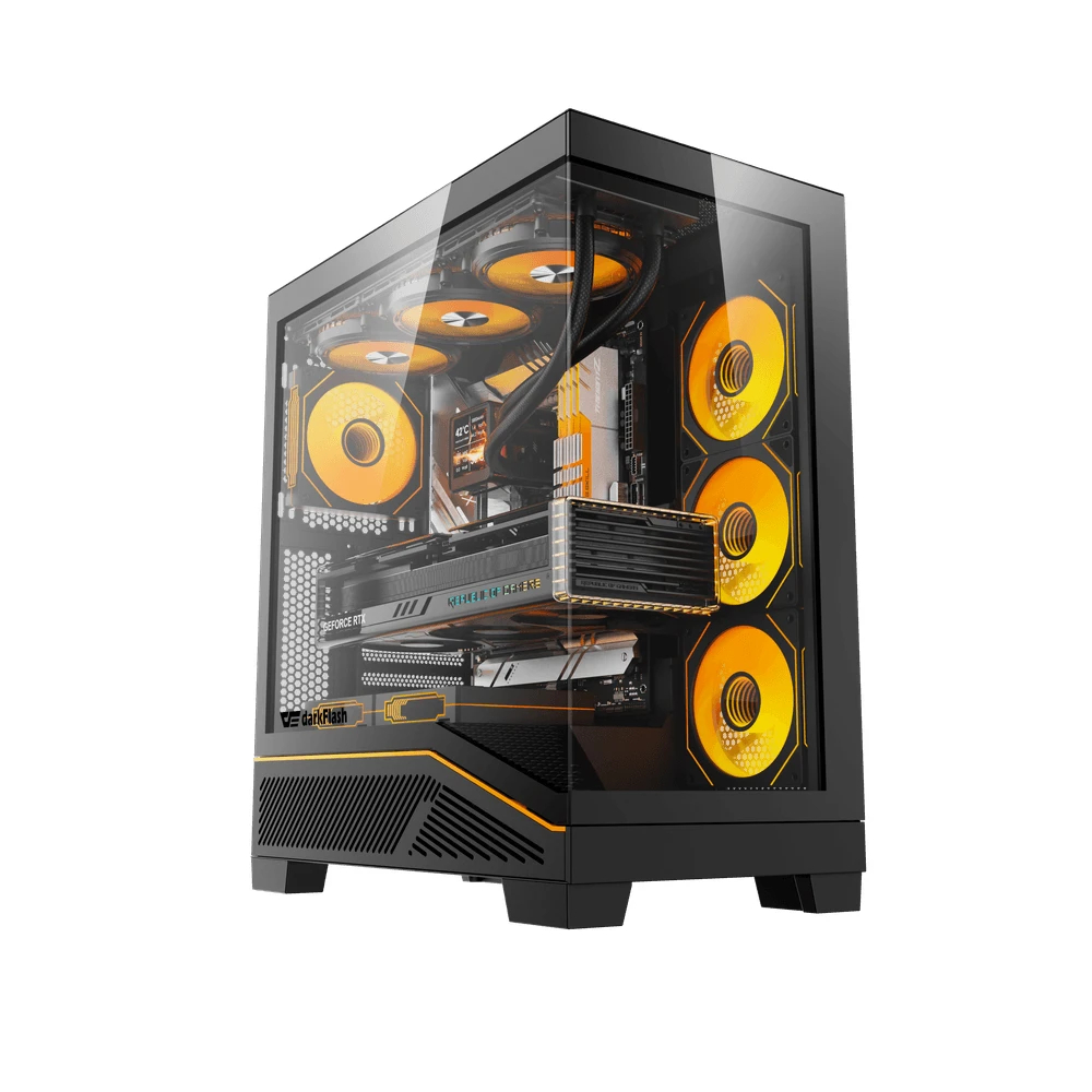 Darkflash case Case ATX - K430 Black - 6 x 120 mm A-RGB fans included, USB-C