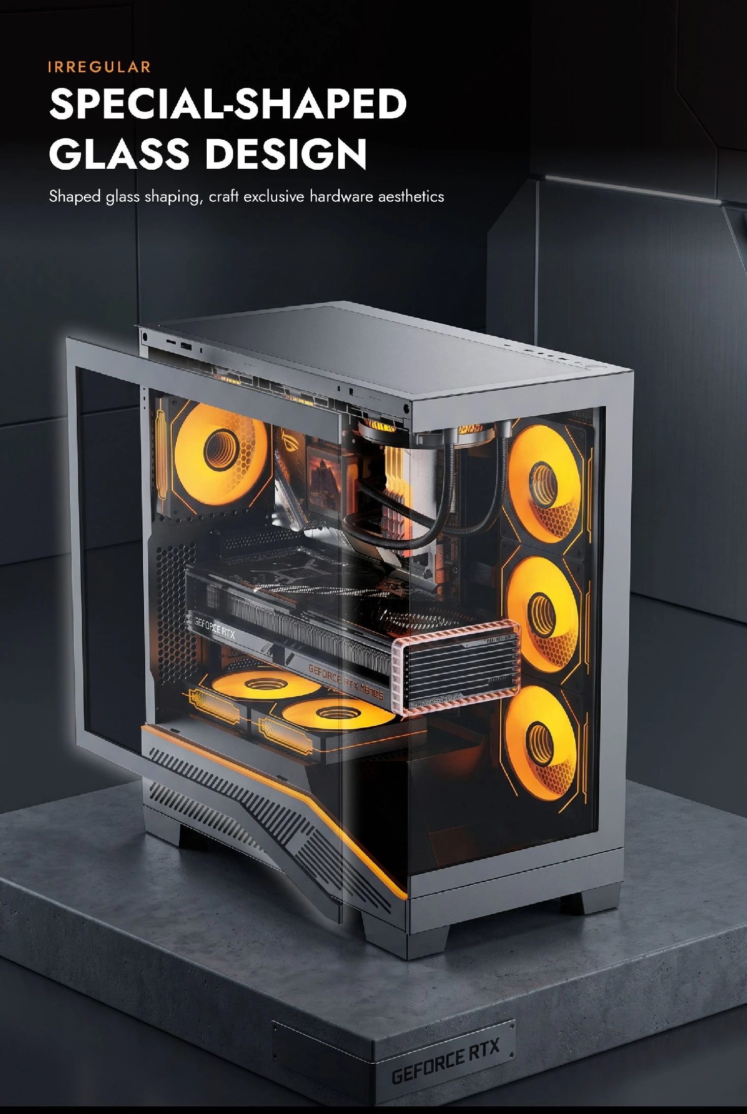 Darkflash case Case ATX - K430 Black - 6 x 120 mm A-RGB fans included, USB-C