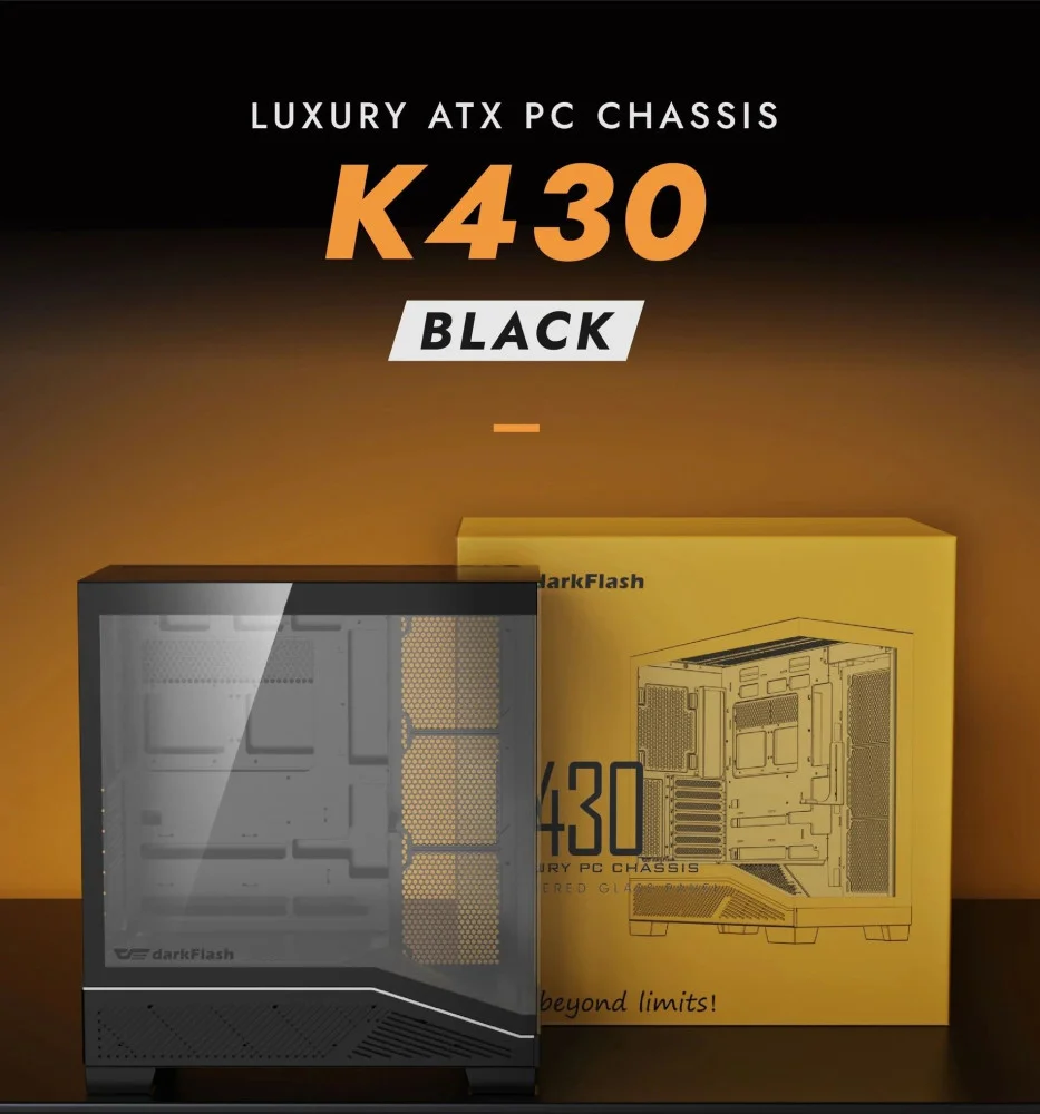 Darkflash case Case ATX - K430 Black - 6 x 120 mm A-RGB fans included, USB-C