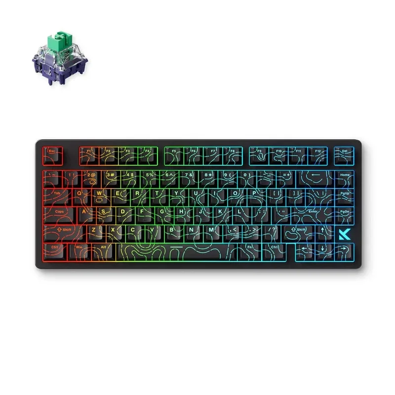 MCHOSE геймерська механічна клавіатура Gaming Mechanical Keyboard Jet75 Topographic - 8K, Kailh Magnetic God Switch [Linear] (English US), Black
