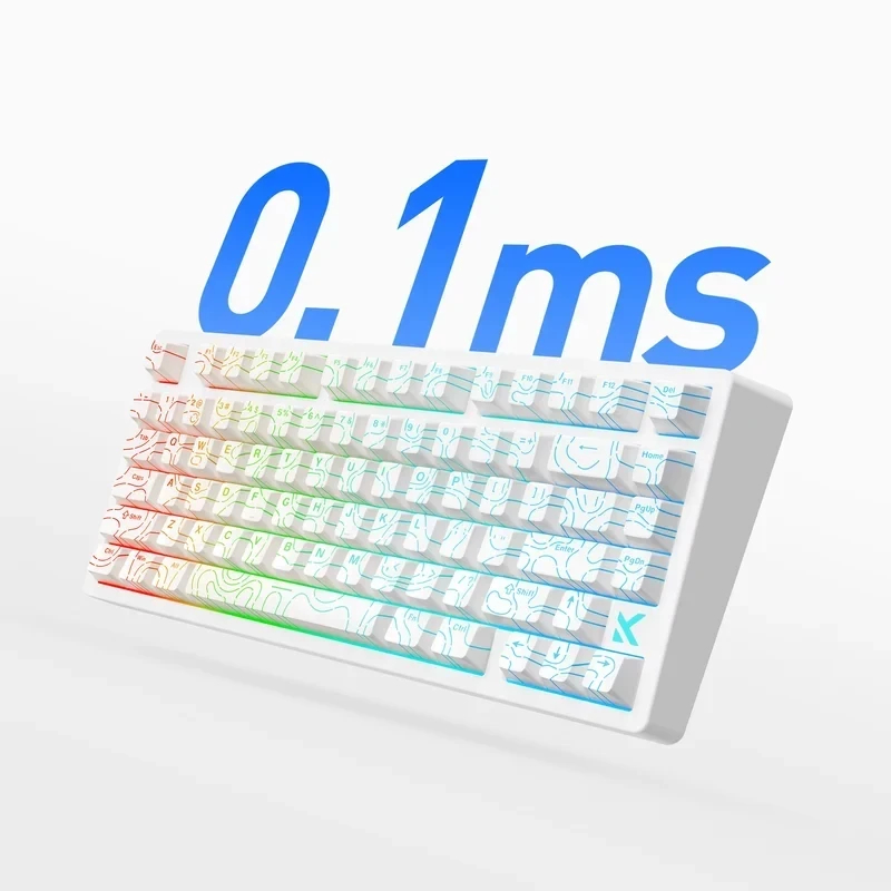 MCHOSE геймърска механична клавиатура Gaming Mechanical Keyboard Jet75 Topographic - 8K, Kailh Magnetic God Switch [Linear] (English US), Black
