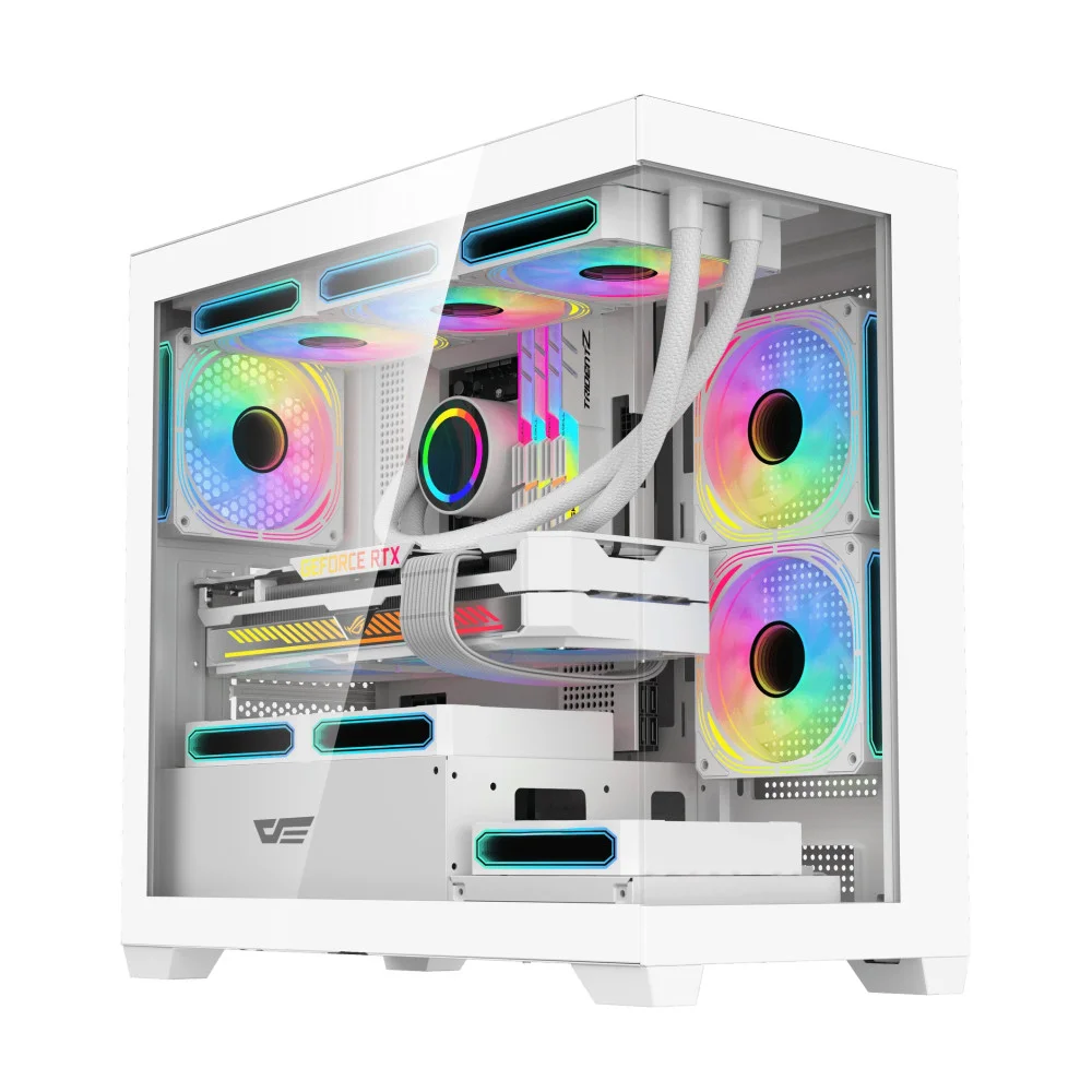 Darkflash кутия Case mATX - DS900M White - 6 x 120 mm Infinity Mirror A-RGB