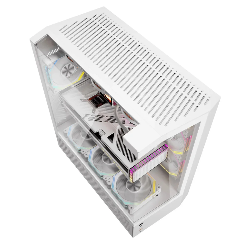 Darkflash case Case ATX - DY460 White - 4 x 120 mm A-RGB fans included, USB-C