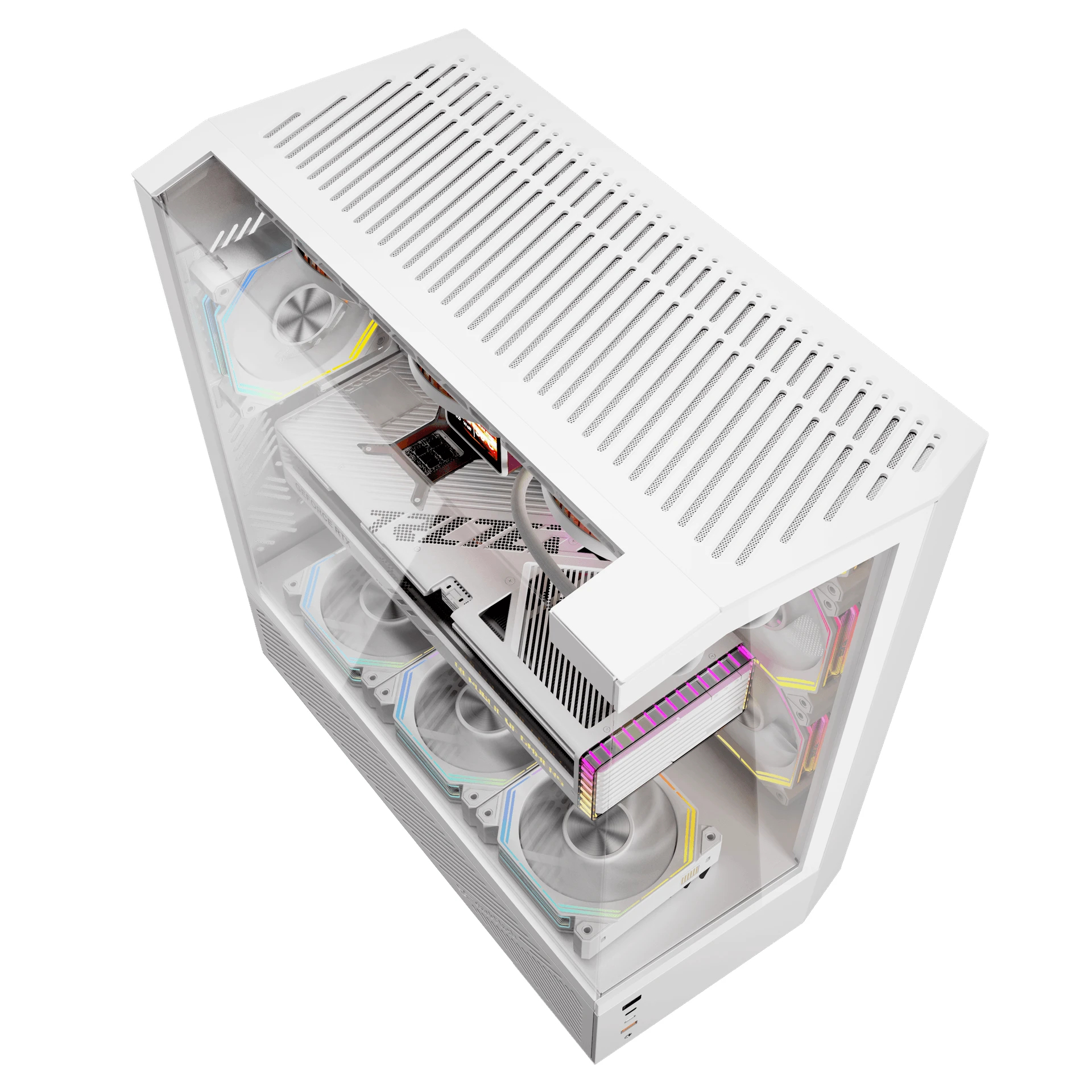 Darkflash case Case ATX - DY460 White - 4 x 120 mm A-RGB fans included, USB-C