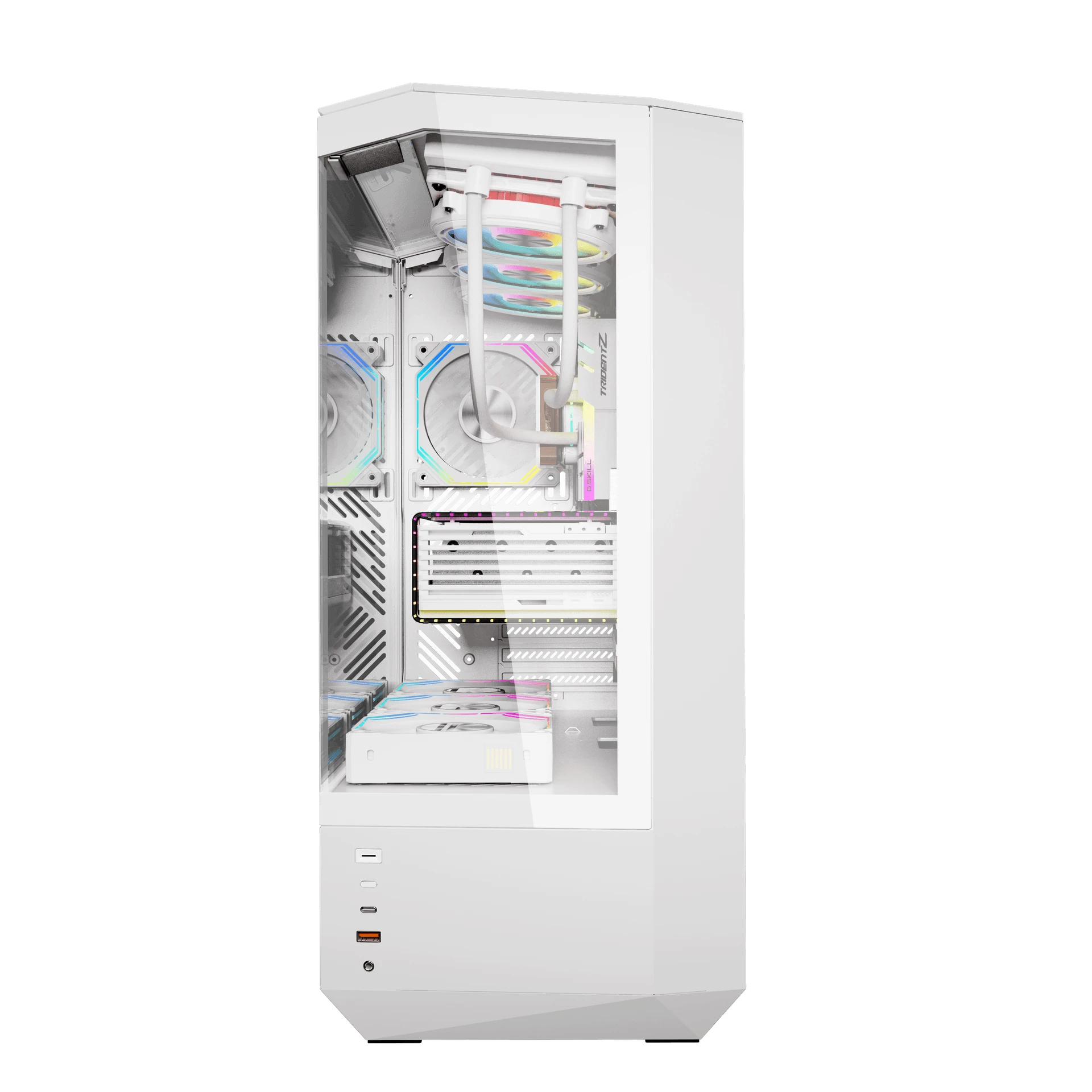 Darkflash case Case ATX - DY460 White - 4 x 120 mm A-RGB fans included, USB-C
