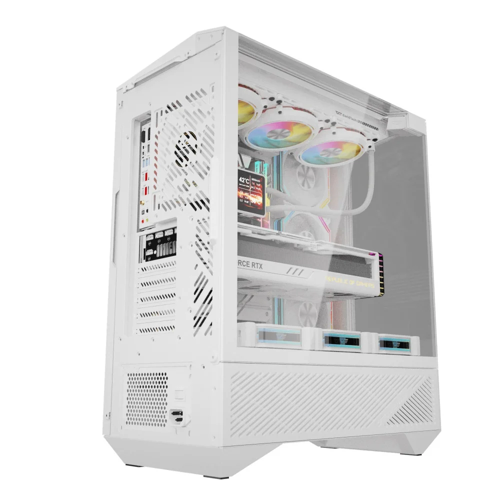 Darkflash case Case ATX - DY460 White - 4 x 120 mm A-RGB fans included, USB-C