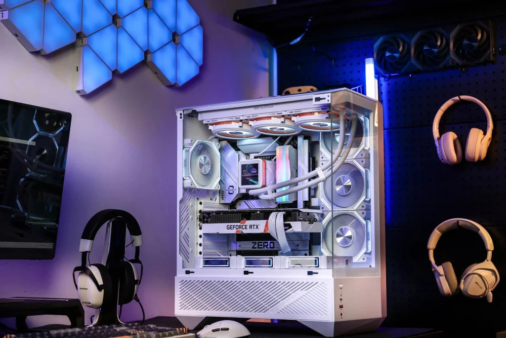 Darkflash case Case ATX - DY460 White - 4 x 120 mm A-RGB fans included, USB-C